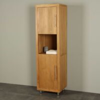 Hochschrank Badmöbel Teakholz Muria 180 cm