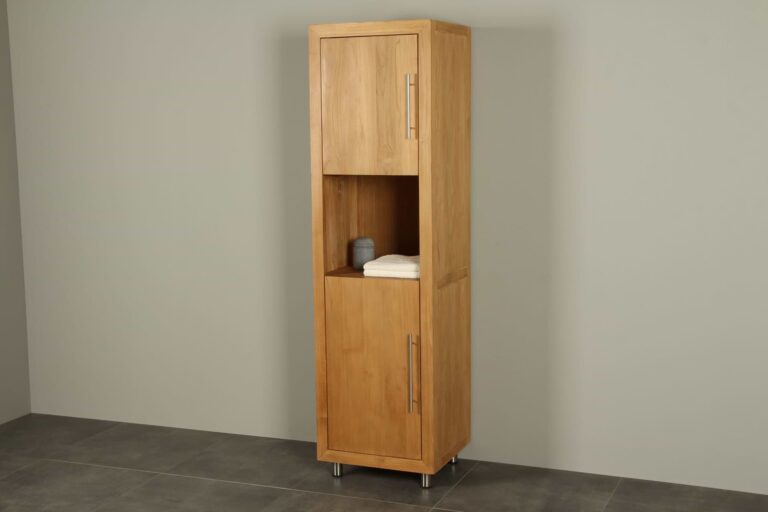 Hochschrank Badmöbel Teakholz Muria 180 cm