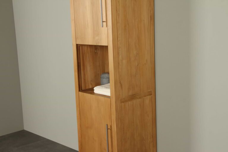 Hochschrank Badmöbel Teakholz Muria 180 cm