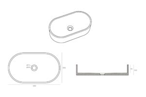 natürlich Beton oval 60*35 cm BET-503nc
