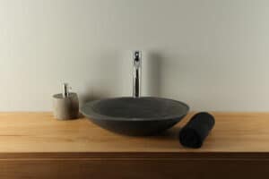 Chinesische Hartstein Waschschale BE-018zk Rundwaschbecken 47 cm