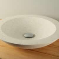 Waschschale Creme Ø 45 cm Handwaschbecken Terrazzo TZS 017S