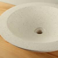 Waschschale Creme Ø 45 cm Handwaschbecken Terrazzo TZS 017S