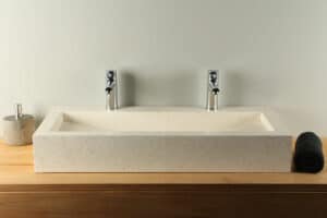 Terrazzo Waschbecken Creme 90 cm TZS 034S2k
