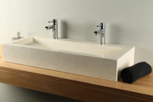 Terrazzo Waschbecken Creme 90 cm TZS 034S2k