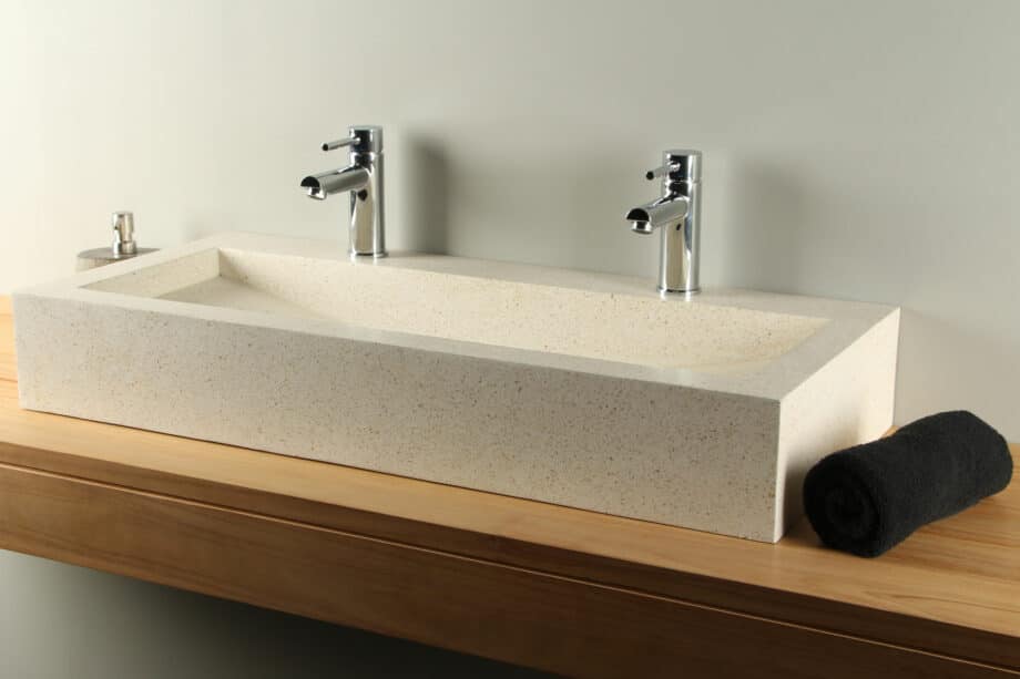 Terrazzo Waschbecken Creme 90 cm TZS 034S2k