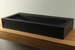 Terrazzo Aufsatzwaschbecken schwarz 90 cm TZS 034S1k
