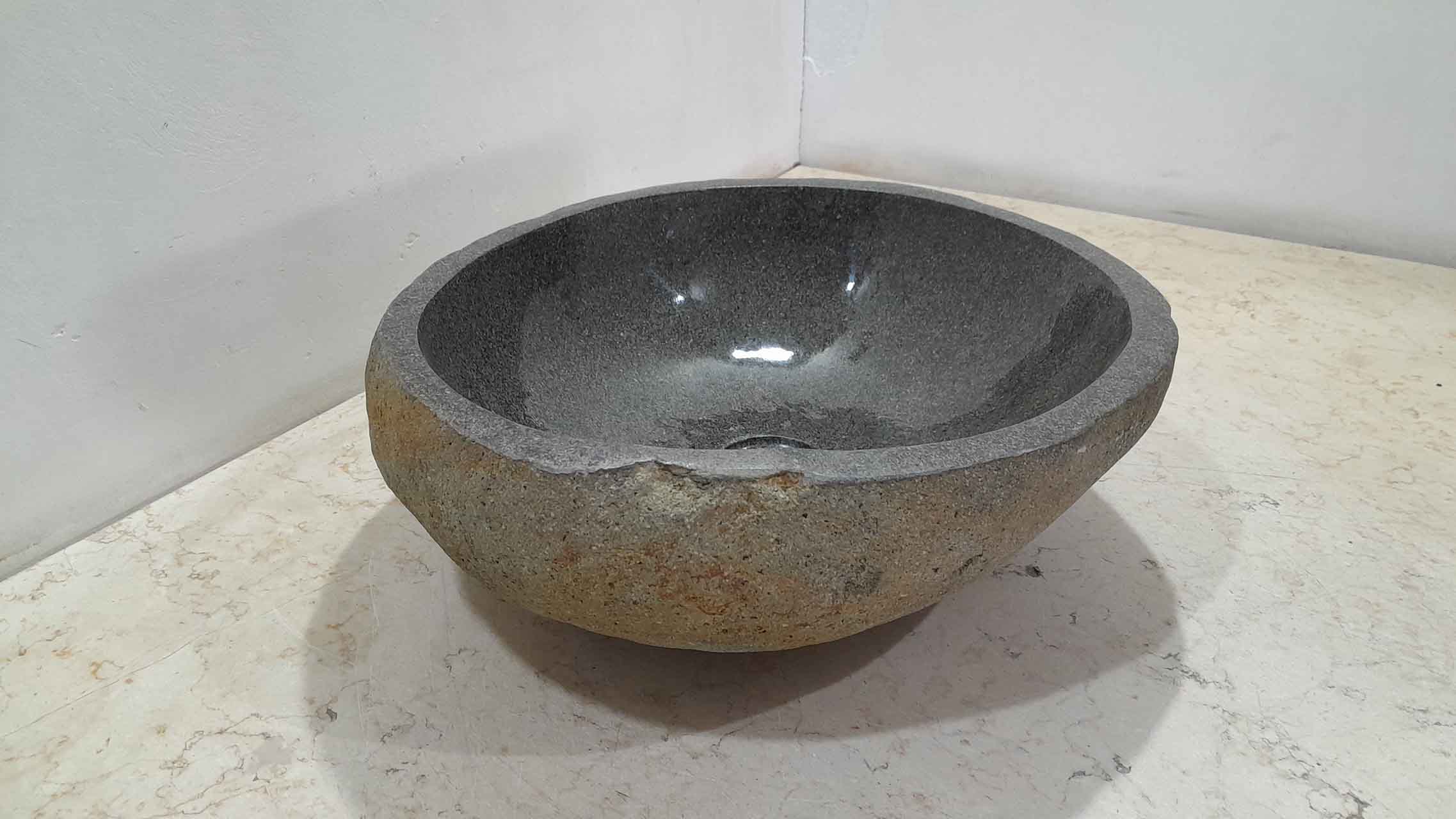 Waschbecken Flusstein RM231110, 46x42x15 cm