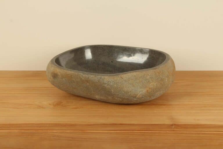 Aufsatzwaschbecken aus Flussstein RL040314, 50x38x15 cm