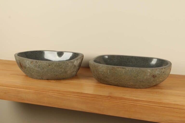 Aufsatzwaschbecken aus Flussstein Satz RL060305AB, 52x31x15 cm