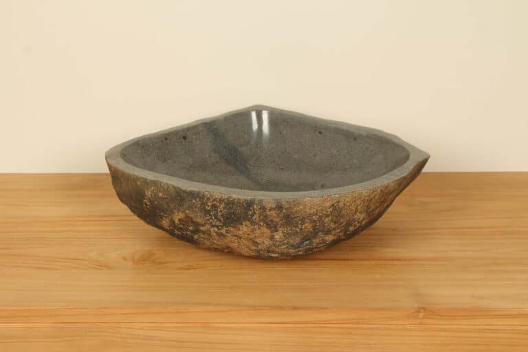 Aufsatzwaschbecken aus Flussstein RL040318, 51x42x15 cm