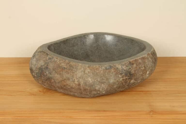 Aufsatzwaschbecken aus Flussstein RL040319, 52x42x13 cm