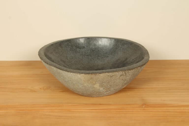 Aufsatzwaschbecken aus Flussstein RL040325, 50x51x15 cm