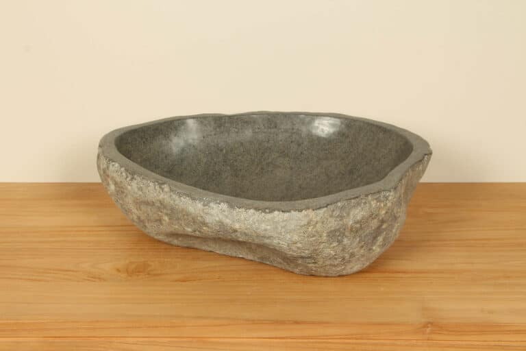 Aufsatzwaschbecken aus Flussstein RL040330, 52x43x15 cm