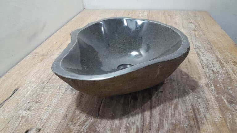 Aufsatzwaschbecken aus Flussstein RL250375, 51x42x15 cm