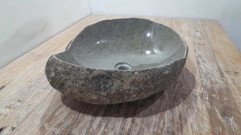 Aufsatzwaschbecken aus Flussstein RVL250310, 51x42x15 cm