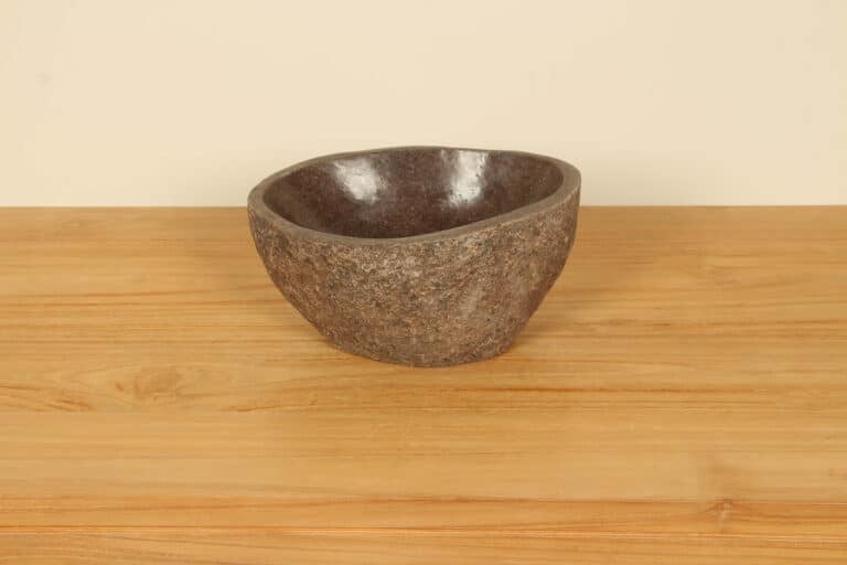 Aufsatzwaschbecken aus Flussstein RXXS010306, 27x20x12 cm
