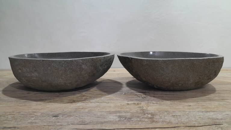 Aufsatzwaschbecken aus Flussstein Satz RL250307AB, 51x37x15 cm