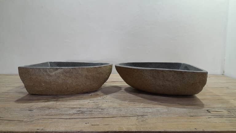 Aufsatzwaschbecken aus Flussstein Satz RM250308AB, 47x35x15 cm