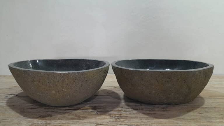 Doppelwaschbecken Flussstein RM250313AB, 45x34x15 cm