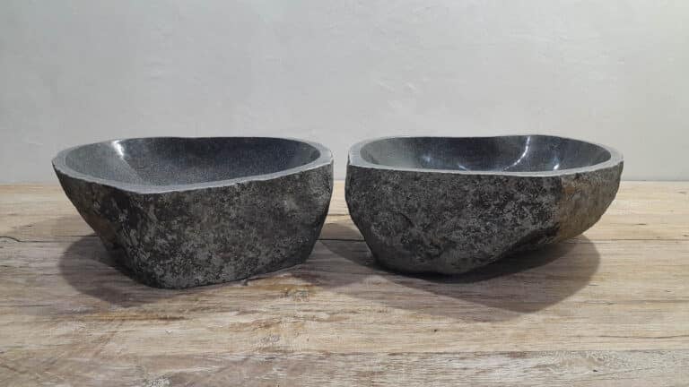 Doppelwaschbecken Flussstein RM250320AB, 42x37x15 cm