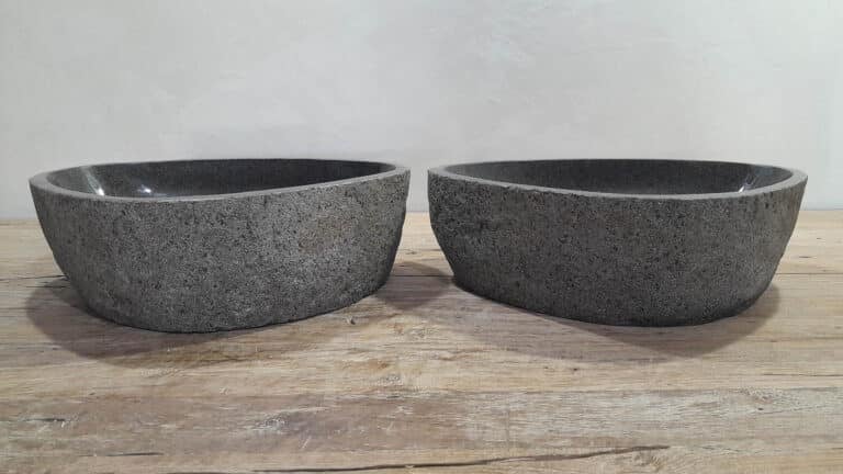 Aufsatzwaschbecken aus Flussstein Satz RM250340AB, 49x37x15 cm