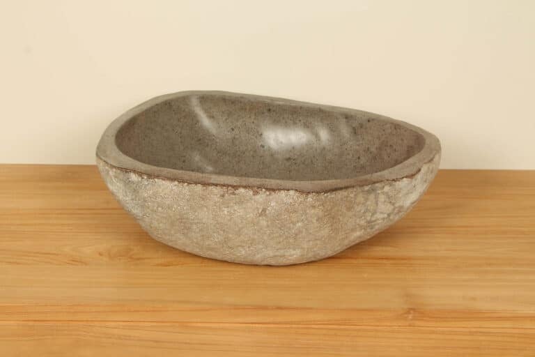 Aufsatzwaschbecken aus Flussstein RL040320, 51x40x14 cm