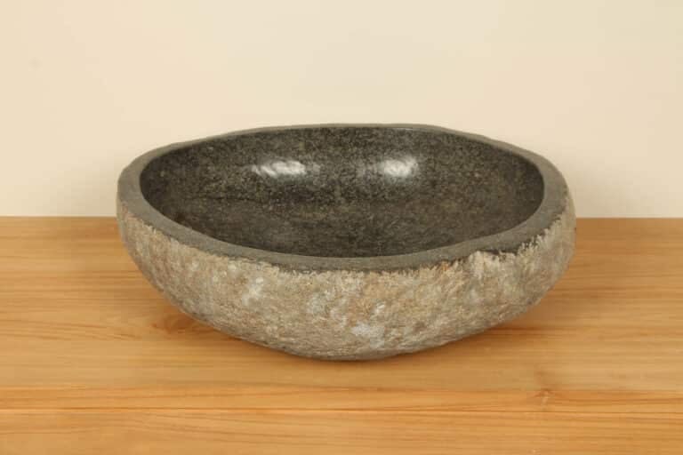 Aufsatzwaschbecken aus Flussstein RL040321, 57x52x13 cm