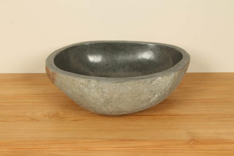 Aufsatzwaschbecken aus Flussstein RL040322, 50x40x14 cm