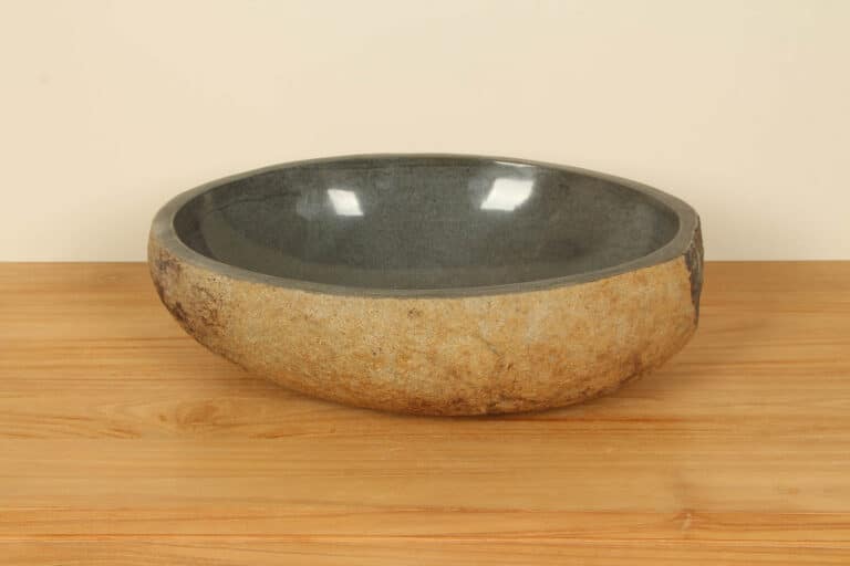 Aufsatzwaschbecken aus Flussstein RL040332, 51x38x15 cm