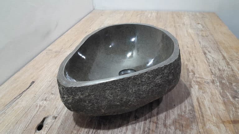 Aufsatzwaschbecken aus Flussstein RL250369, 51x36x15 cm