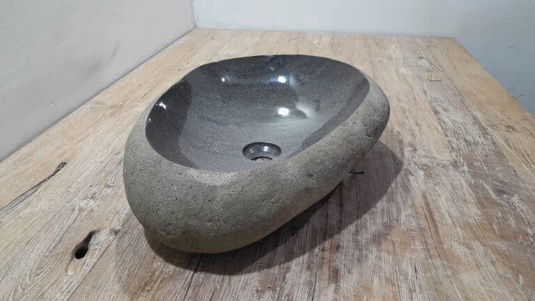Flussstein Waschbecken RVL250306, 52x38x15 cm