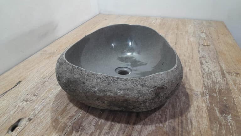 Aufsatzwaschbecken aus Flussstein RVL250311, 51x40x15 cm