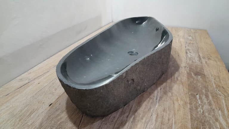 Waschbecken Flussstein RXXL25031202, 122x42x15 cm