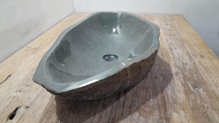 Aufsatzwaschbecken aus Flussstein RXXL2503710, 77x41x15 cm