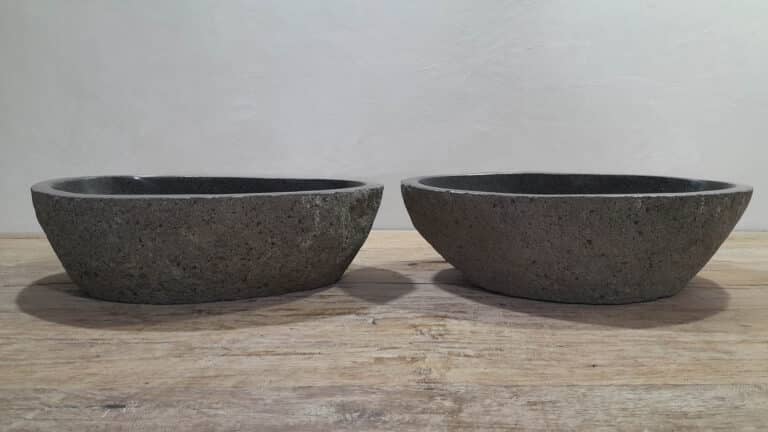 Aufsatzwaschbecken aus Flussstein Satz RL250308AB, 51x35x15 cm