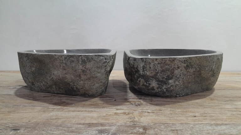 Aufsatzwaschbecken aus Flussstein Satz RM250309AB, 41x37x15 cm