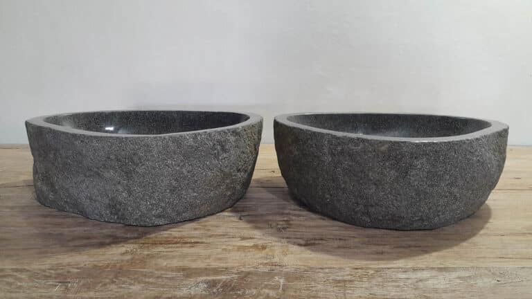 Doppelwaschbecken Flussstein RM250315AB, 46x38x15 cm
