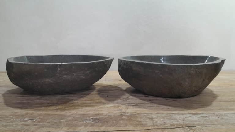 Aufsatzwaschbecken aus Flussstein Satz RM250341AB, 48x37x15 cm