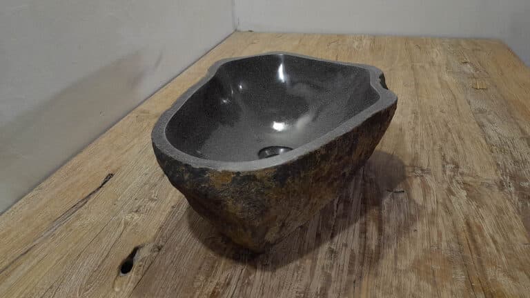 Flussstein Waschbecken RM250317, 48x36x15 cm