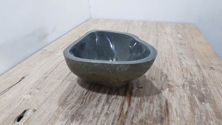 Aufsatzwaschbecken aus Flussstein RS250301, 36x35x15 cm