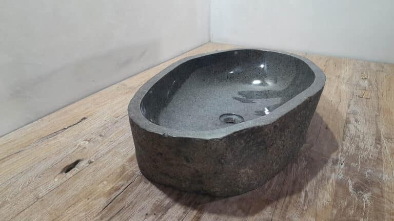 Aufsatzwaschbecken aus Flussstein RXXL2503719, 71x42x15 cm