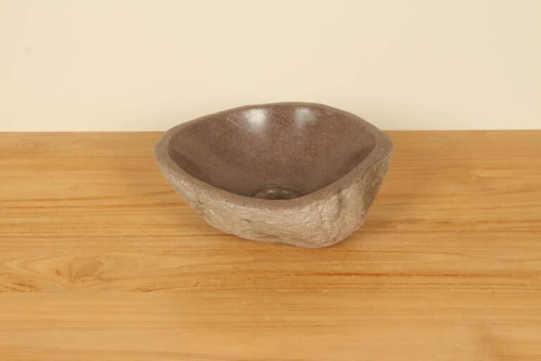 Aufsatzwaschbecken aus Flussstein RXXS010302, 27x26x12 cm
