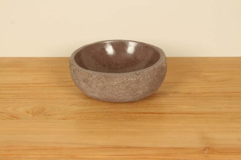 Aufsatzwaschbecken aus Flussstein RXXS010303, 27x25x12 cm