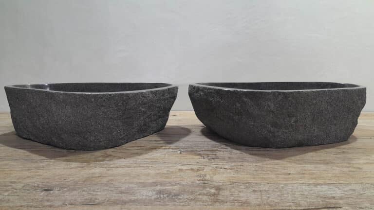 Aufsatzwaschbecken aus Flussstein Satz RL250306AB, 53x37x15 cm