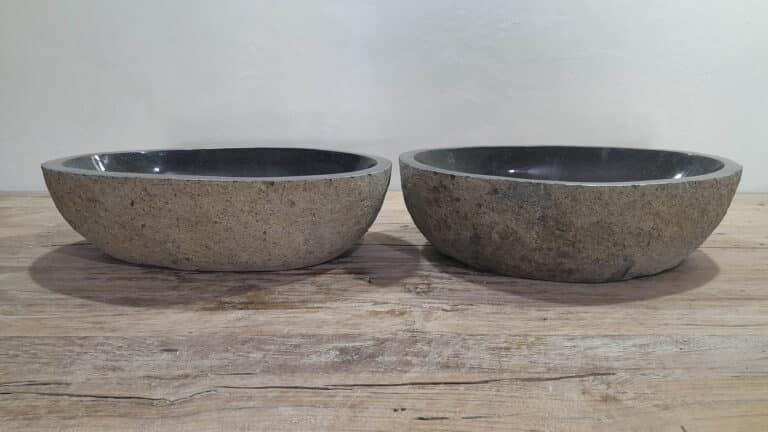 Doppelwaschbecken Flussstein RL250312AB, 55x38x15 cm