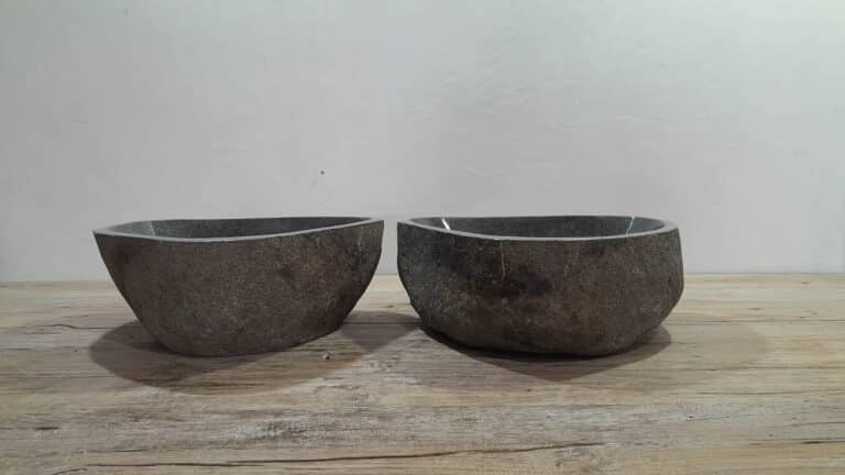 Aufsatzwaschbecken aus Flussstein Satz RM250307AB, 41x35x15 cm