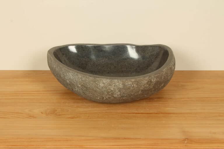 Flussstein Waschbecken RM030359, 46x35x15 cm