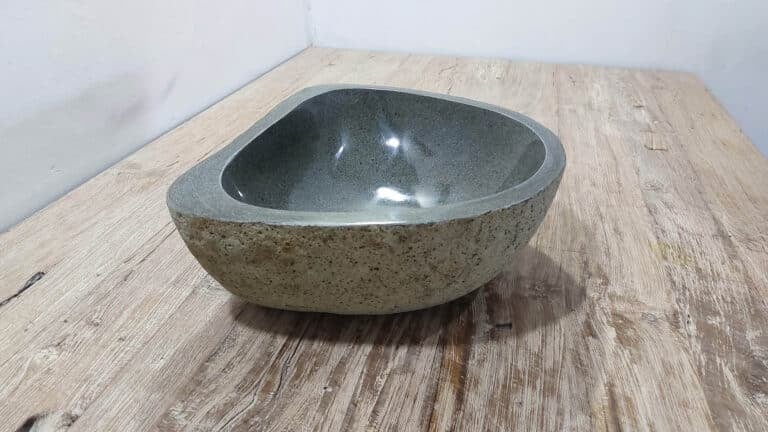 Flussstein Waschbecken RS250304, 38x34x15 cm