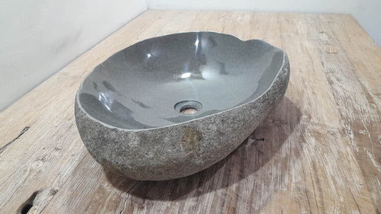 Aufsatzwaschbecken aus Flussstein RVL250312, 53x41x15 cm